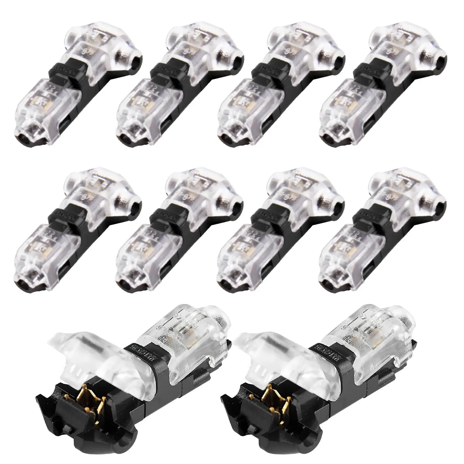 Low Voltage Wire Connectors Solderless No Wire Stripping 3 Way 1 Pin Small Gauge Wire Connectors Easy Connection T Tap Connector