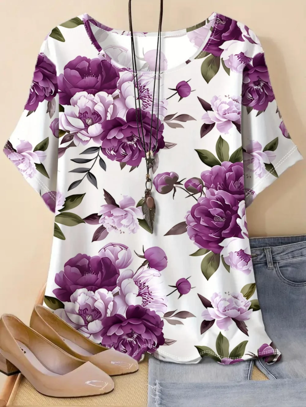 Vintage Casual Short Sleeve O-Neck Women's T-Shirt Summer Flowers Tees Tie Dye Tops 3D Printed Loose Fashion Women Clothing