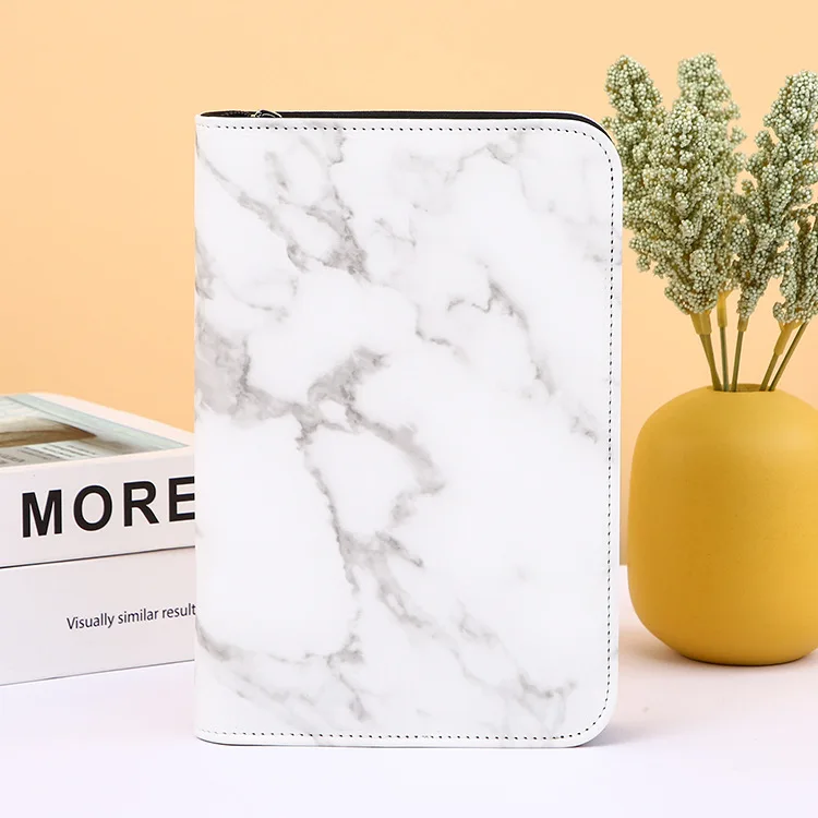 A6 Hand Zip Bag Marble Loose Leaf Binder Notebook Inner Core Cover Note Book Planner Office Stationery Supplies