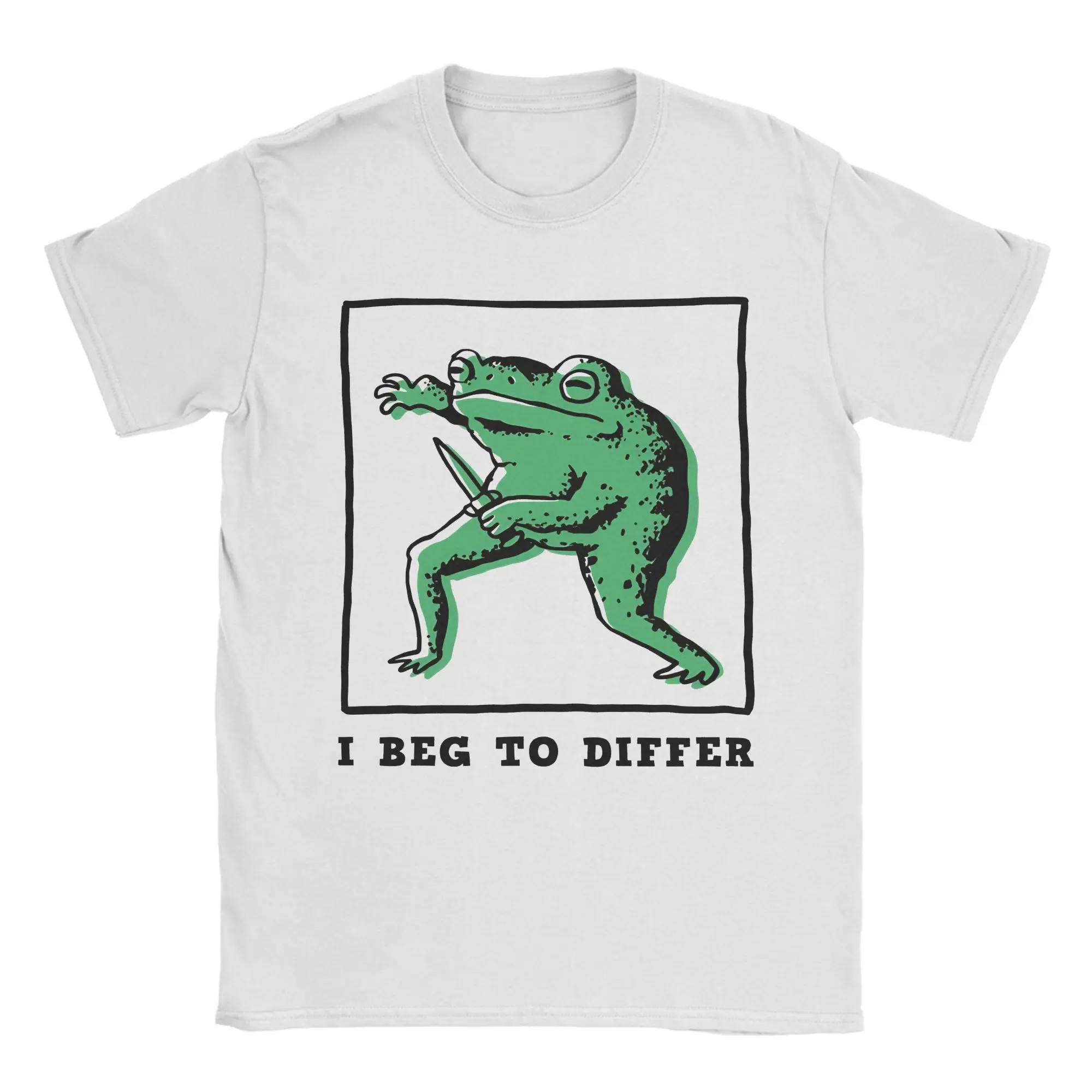 I beg to differ  T-Shirts Men Women Frog Self Care Novelty Cotton Tee Shirt Crew Neck Short Sleeve T Shirt Unique Clothes