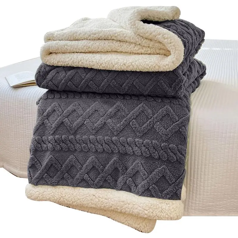 

Cozy Blankets Imitation Cashmere Throw Warm Blanket Soft Warm Furry Decorative Thick Camping Travel Blankets For Bed Sofa