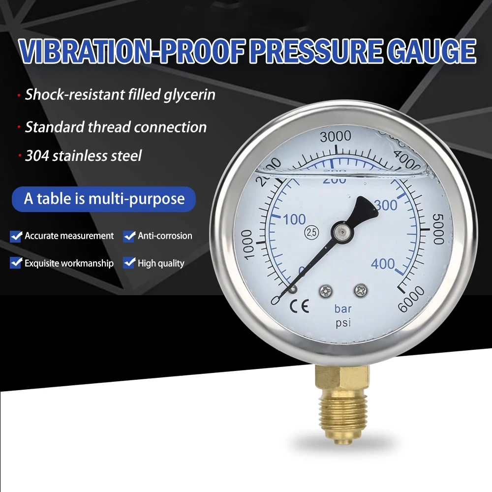 High Pressure Washer Pressure Gauge High Pressure Pump Gauge with G1/4