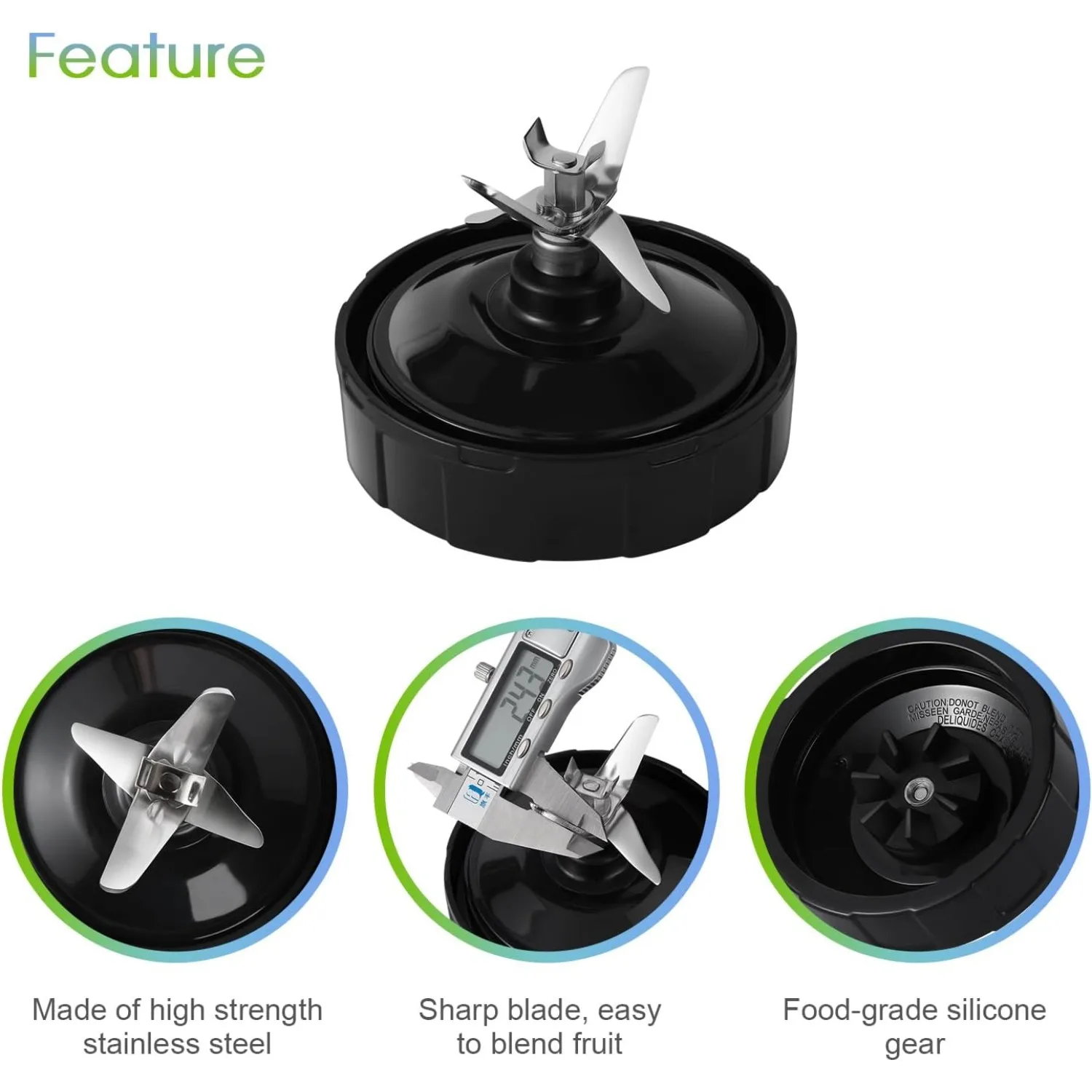 كوب شفرة 32 أونصة مع غطاء للذهاب وشفرة مستخرج 7 زعانف لخلاطات Nutri Ninja Auto IQ BL2012 BN801 BL487 BL487A BL488W BL450 #4