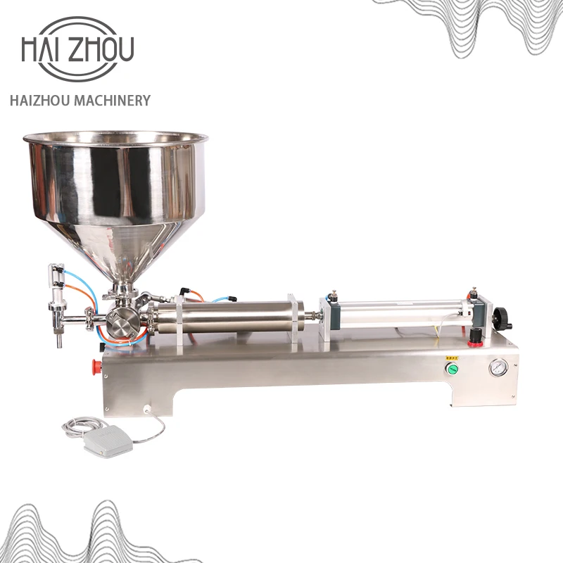 

HAIZHOU Semi Automatic 304 Stainless Steel Single Nozzle Chili Sauce Paste Filling Machine Range 100-1000ml G1WGD1000