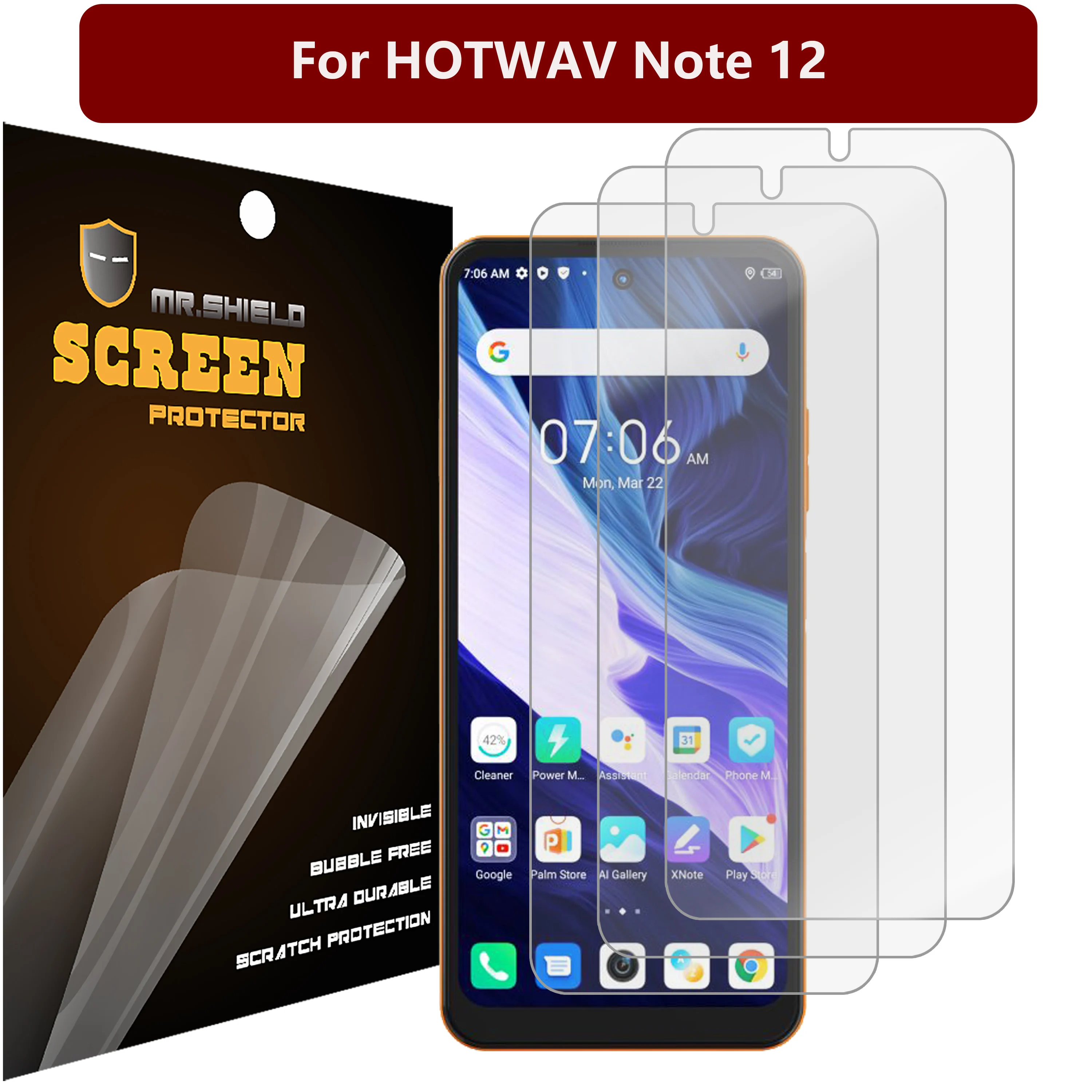 Mr.Shield [3-PACK] Screen Protector For HOTWAV Note 12 Anti-Glare [Matte] Screen Protector (PET Material)