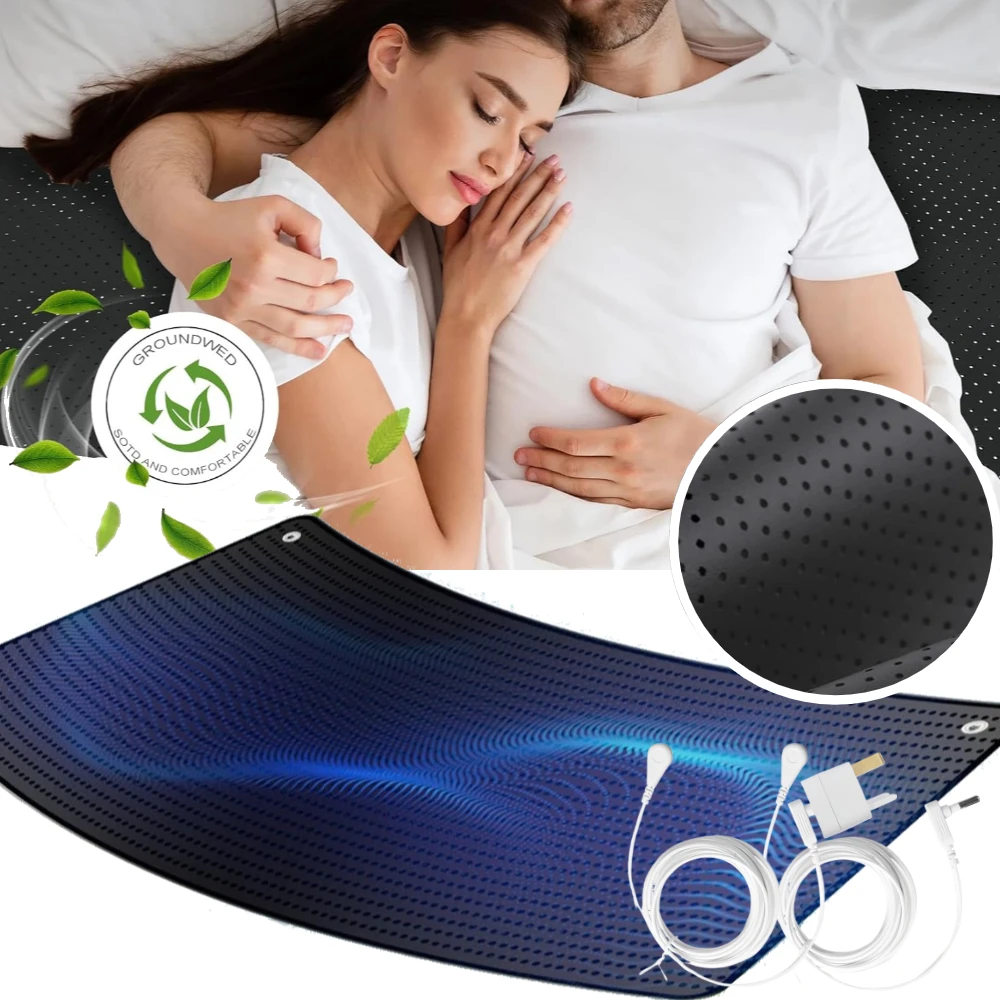 Grounding Mat for Bed Grounding Sheets Grounding Mattress Pad with Cord for Improved Sleep Reduced Anxiety Relief Pain Balance