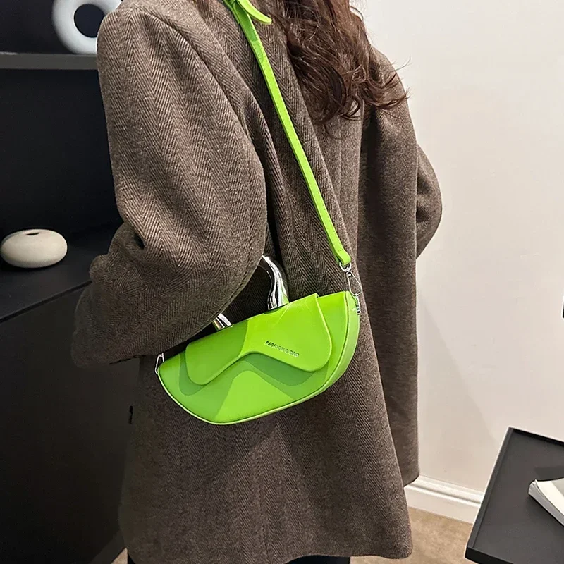 Bolso de hombro sencillo Para mujer, bandolera de alta calidad, portátil, diseño de Pu, Para jóvenes, novedad de 2024