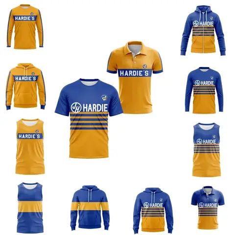 Parramatta Eels 남성용 레트로 럭비 후드 긴 소매 저지 조끼 맞춤형 Best5