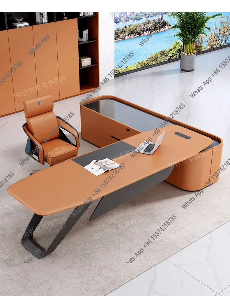 

M62 Senior Boss, President's Desk, Light Luxury, Modern Class Desk, Office, Multi-functional Leadership Desk