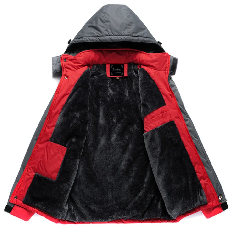 Men Winter Thick Velvet Windproof Down Coat High Quality Male Waterproof Jacket