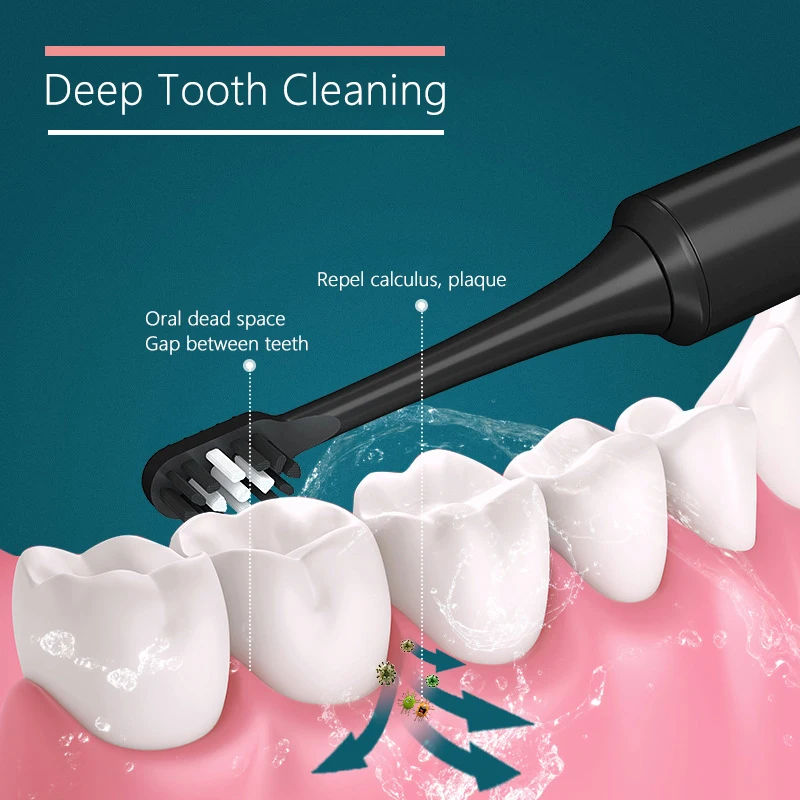 فرشاة الأسنان الكهربائية الكبار شحن لاسلكي قوي تنظيف 4 وضع مقاوم للماء IPX7 التسليم في غضون 24 ساعة WDDA4