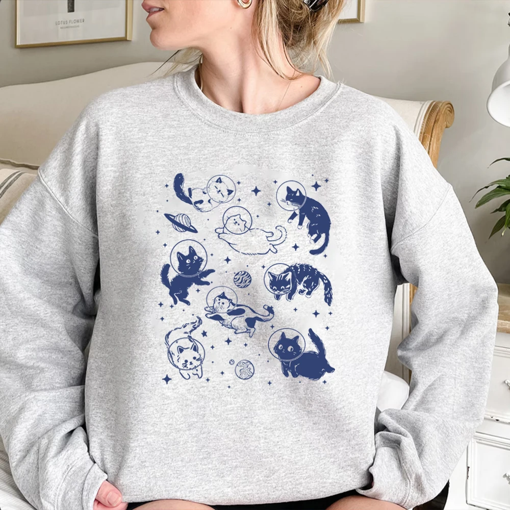 Sweat-shirt Vintage à col ras du cou pour chat drôle, chemise graphique pour chat mignon, maman, manches longues, cadeau pour amoureux des chats