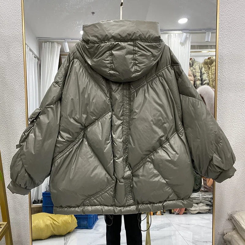 White Duck Down Outerwear Casual High-Quality Women Down Jacket Winter Warm Solid Color Korean Version Down Coat JJ676