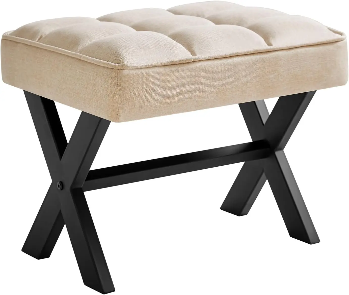 

Маленький табурет с подставкой для ног высотой 12 дюймов, квадратный льняной табурет для ног с металлической X-ножкой, многоразовый как небольшой приставной столик, табурет-ступенька для Livi