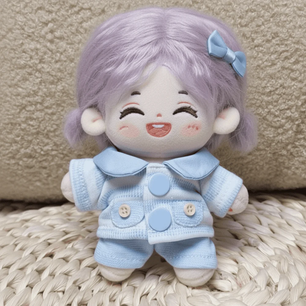 1 ensemble de vêtements pour poupée en coton de 10 cm, tenue de poupée bleue, tenue de poupée miniature, ensemble de déguisement créatif et mignon pour poupée, cadeau pour enfants