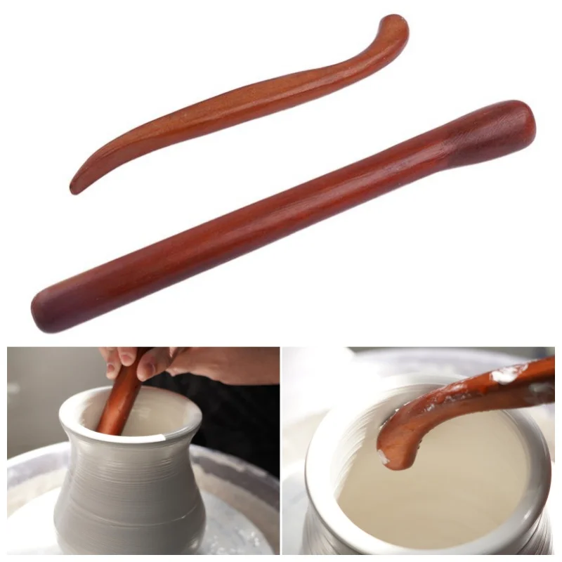 

Новые 30 см большие керамические вспомогательные инструменты для моделирования работы, гладкое дерево, тянуть заготовку/глину, предметы для регулировки нижней части, керамические инструменты