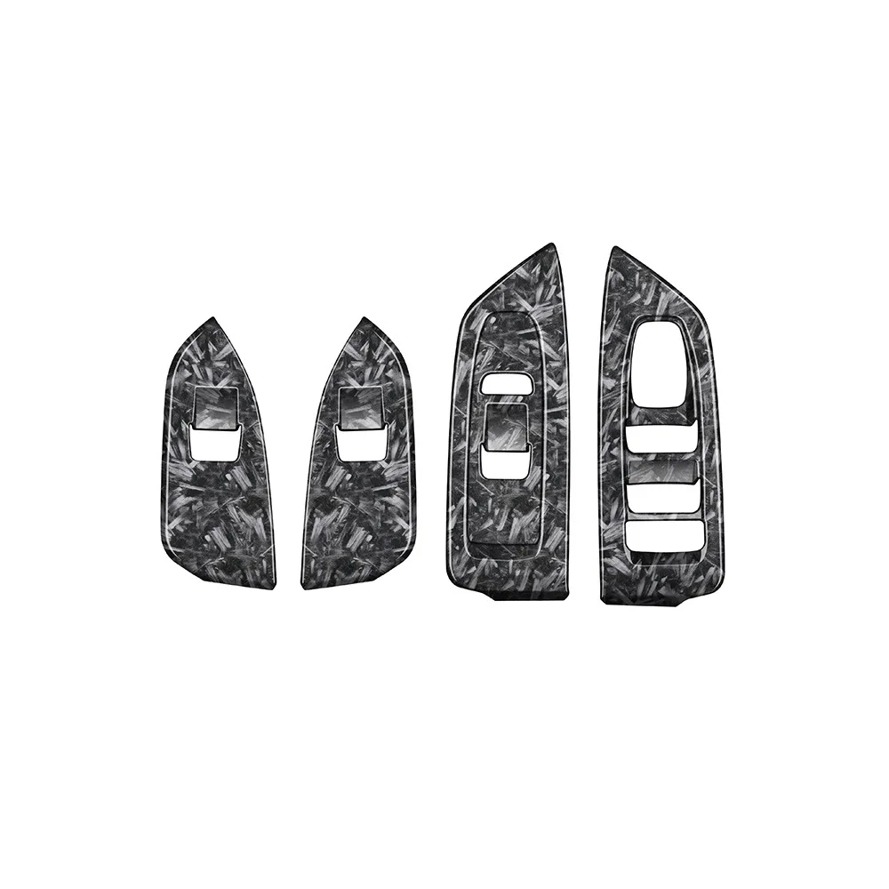 

LHD для Subaru Forester 2024 2025 ABS, интерьер из углеродного волокна, переключатель подъема окна из углеродного волокна, накладка, внутренняя рамка подлокотника