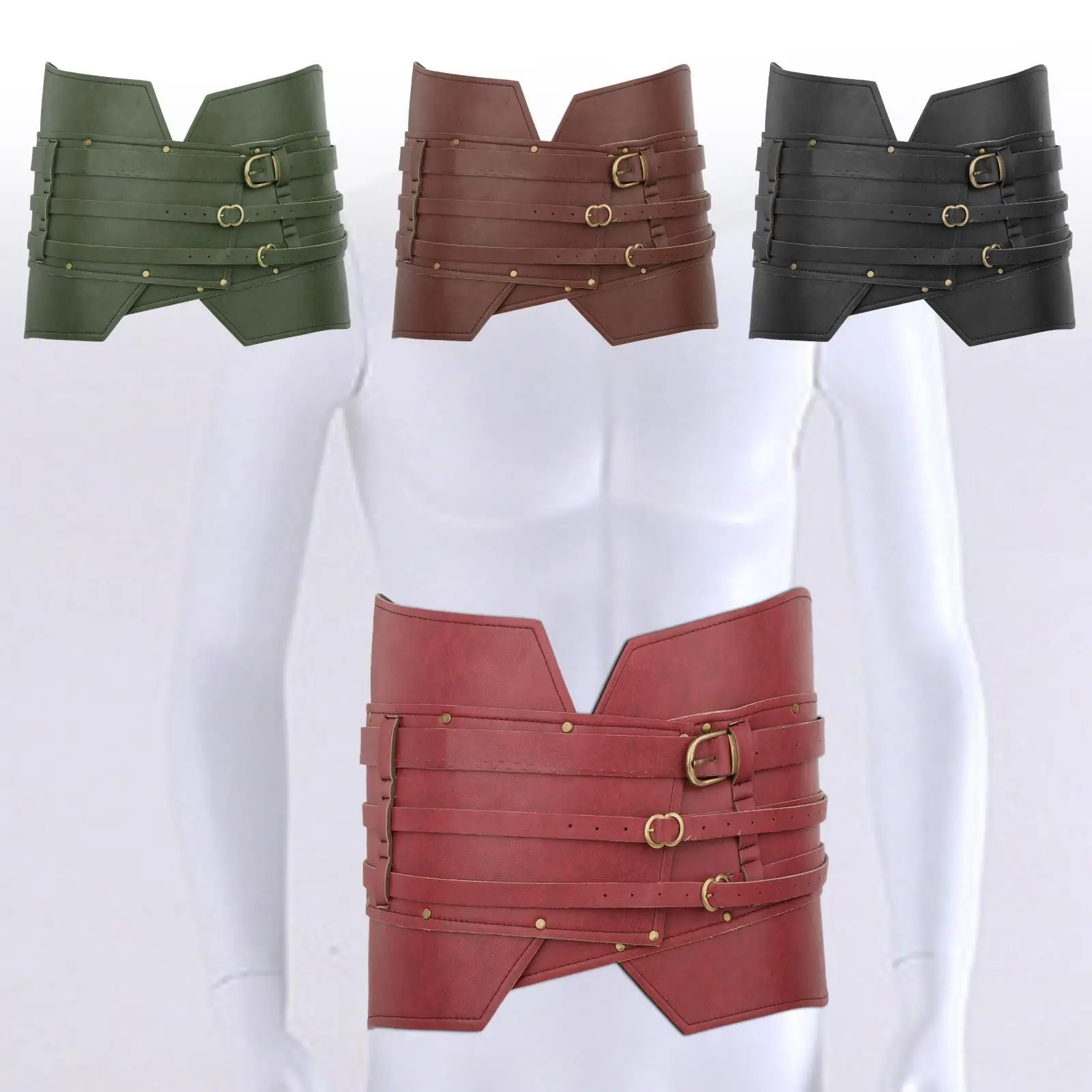 Ceinture large en PU pour moyen âge, harnais pour femmes et hommes, ceinture Corset
