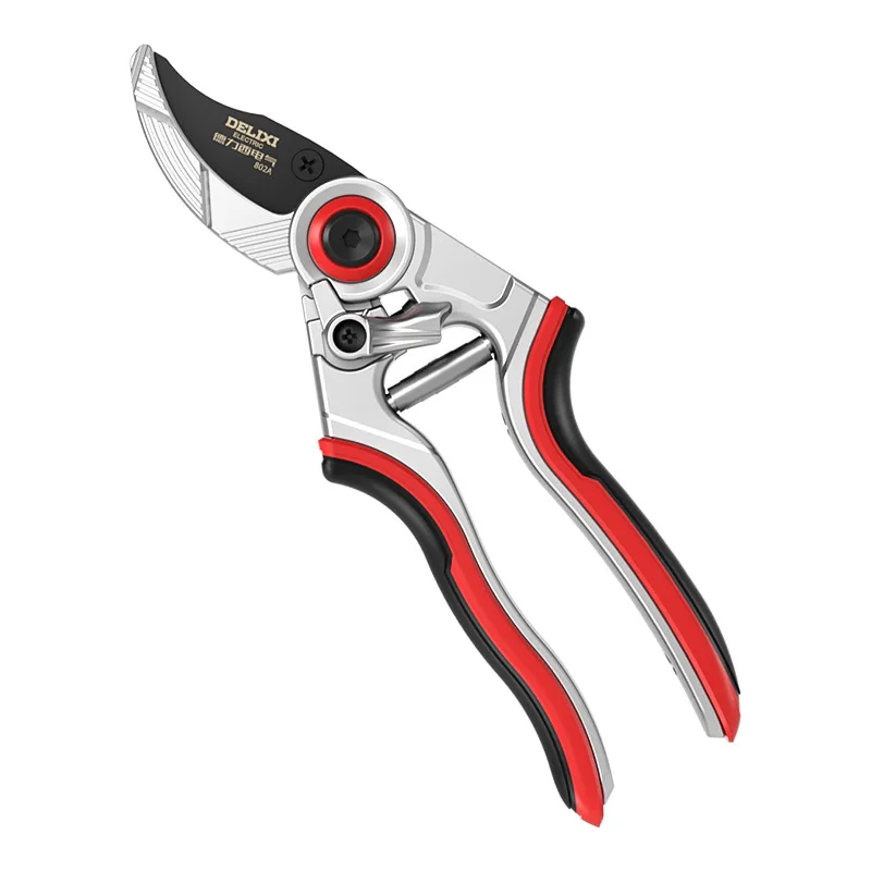 Garden Pruning Shears 8inch SK5 Steel Blade Aluminum Handle 3-position Adjustable Opening Luxury Bypass Secateurs for Fruit Tree