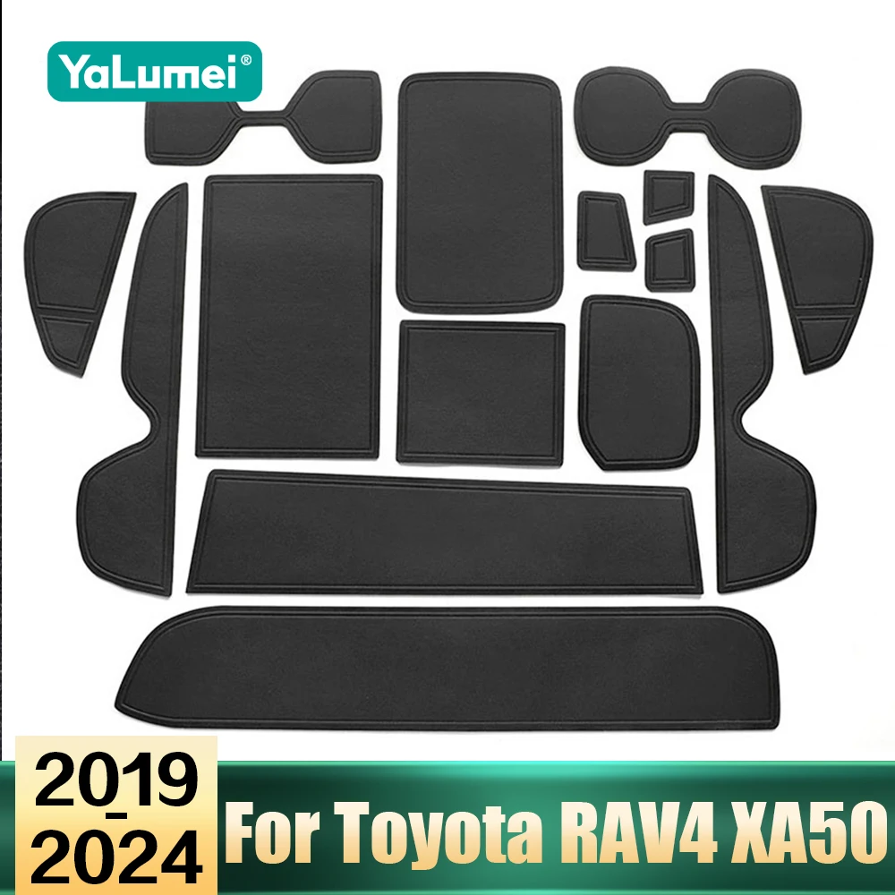 

Car Accessories For Toyota RAV4 XA50 2019-2022 2023 2024 RAV 4 Hybrid PU Leather Door Groove Non-Slip Gate Slot Pad Water Cup Ma