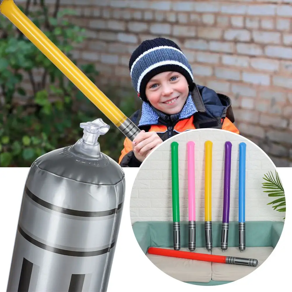 6 pçs diversão ao ar livre adereços de festa presentes aniversários fãs estrela cosplay sabre leve brinquedos inflados espada inflável