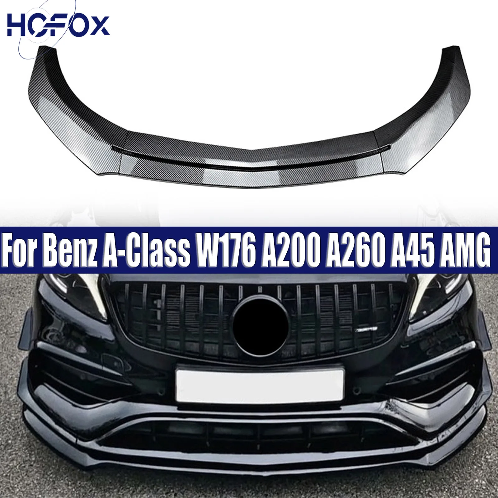 

For Benz A-Class W176 A200 A260 A45 Car Front Bumper Lip Spoiler Diffuser Splitter Bodyklits Tuning
