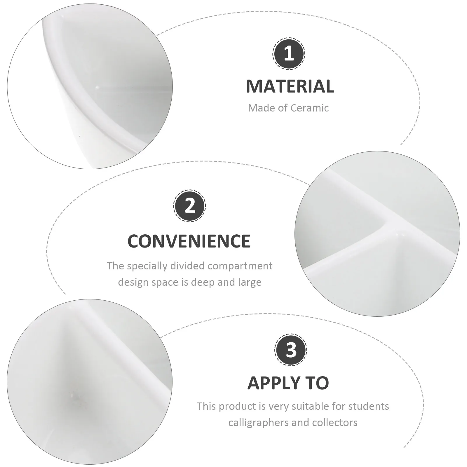 

Керамическая емкость для чернил большой вместимости, прочная, легкая, портативная, для каллиграфии, рисования и живописи.