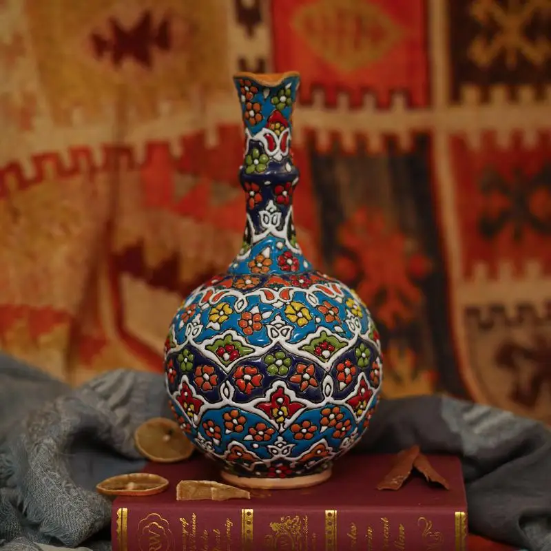 

Color porcelain handmade decorative vase home living room porch flower arrangement bohemian decorative ornament