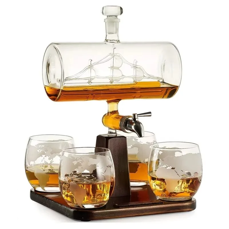 

Unique handmade custom boat glass wine bottle
