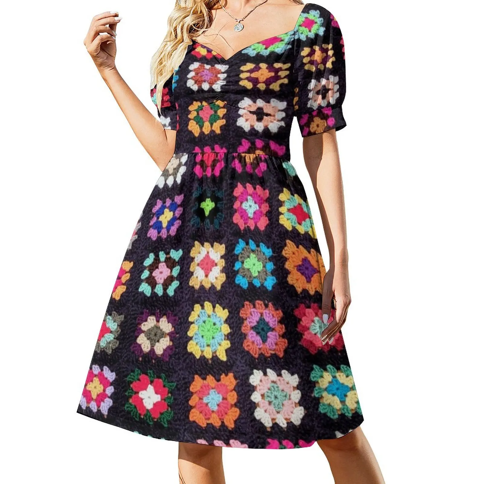 

Roseanne Blanket Inspired Design Short Sleeved Dress Summer dresses for women Bridesmaid dress woman Dress