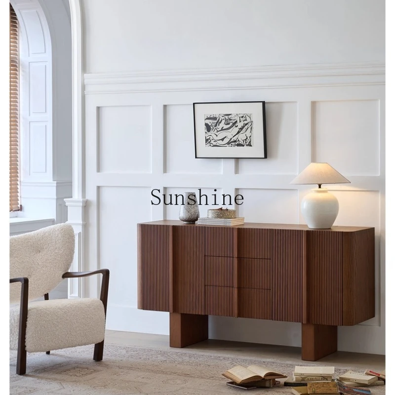 

Solid wood dining side cabinet, bedroom, living room entrance, small apartment against the wall for storage, simple and modern