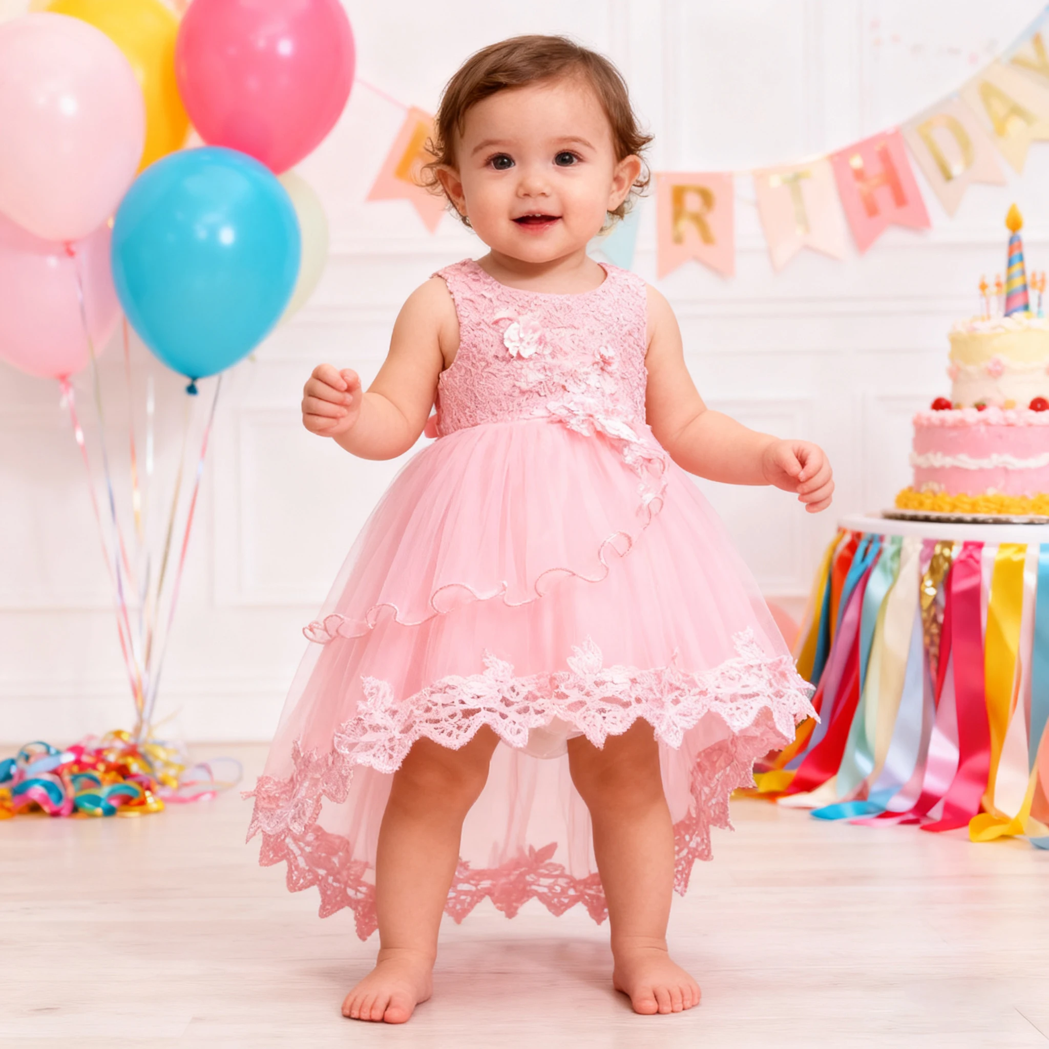 newborn Girls Princess Lace Flower Wedding baptism Dress Party Tutu Dress Children Kids Elegant Vestidos for 6 12 24months babie