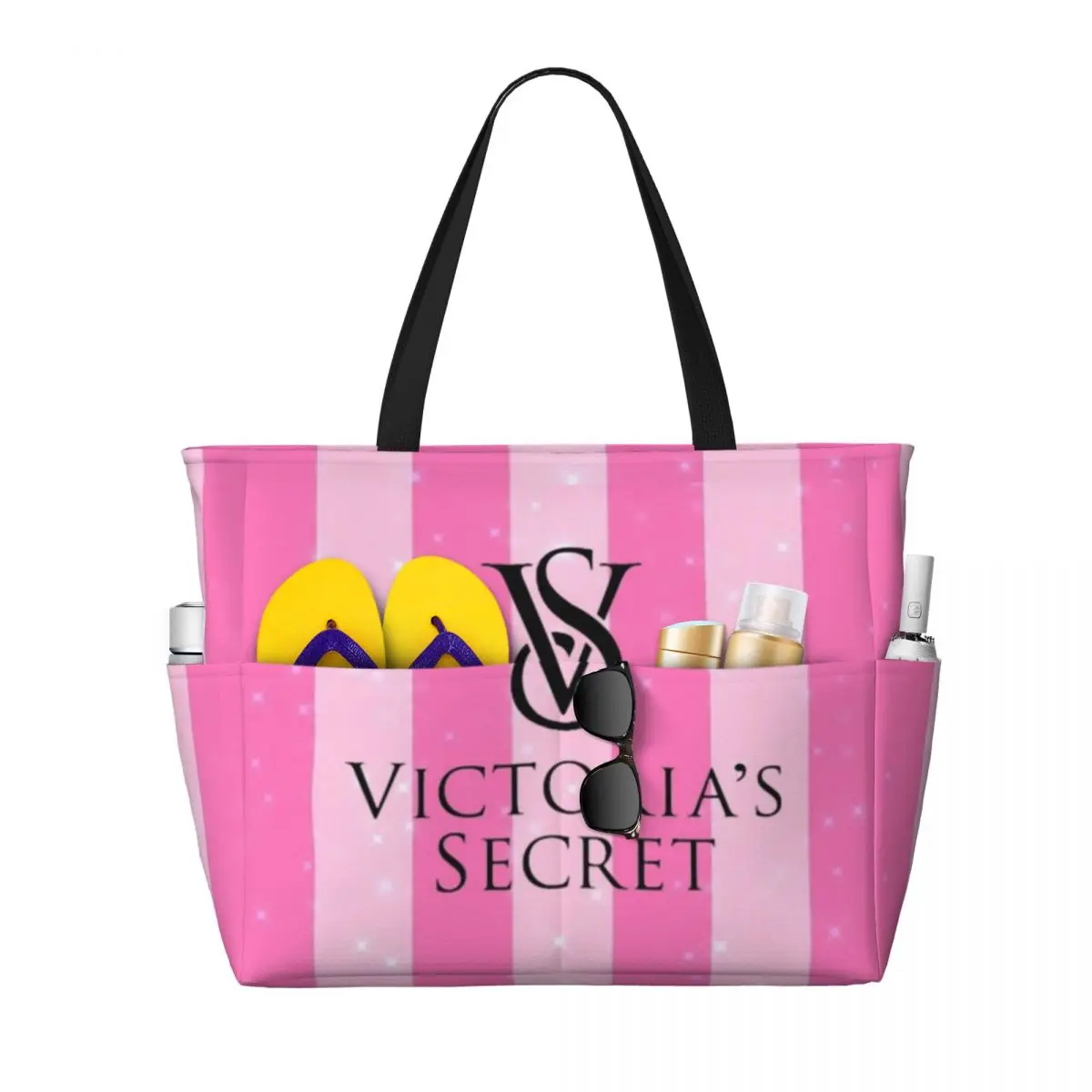 Hot-Sale-Like-Victoria’s-Secret-Style Summer Beach Bag, Large Capacity Shopping Bag, Fashion Tote Bag For Travel