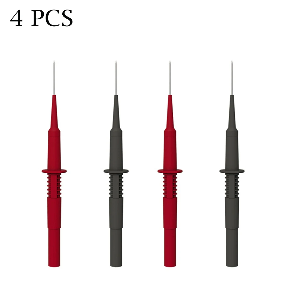 2PCS Insulation Piercing Needle Probes Designed for 4mm Banana Multimeter Use with 600V 10A Rating and Robust Material Mix