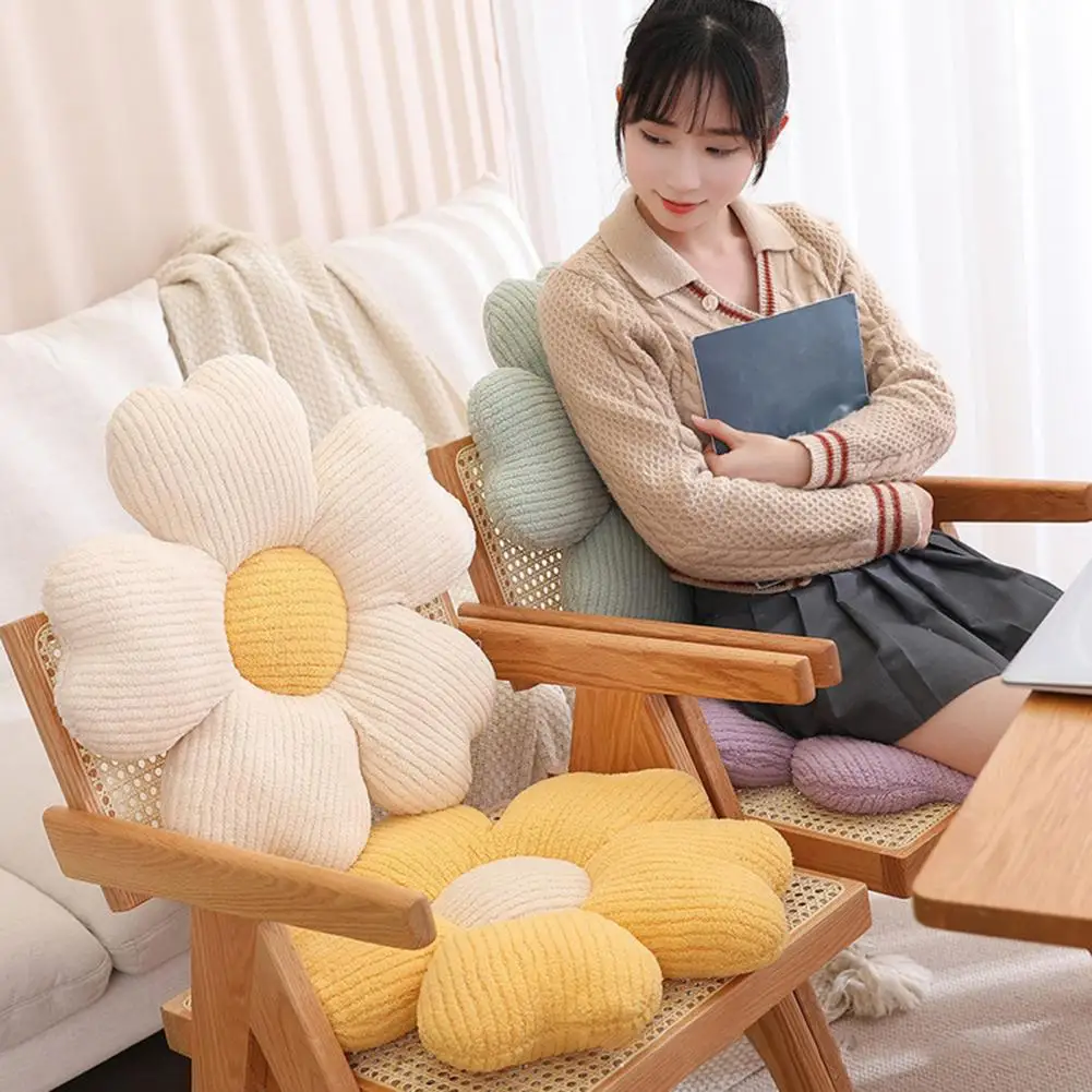 Seat Cushion Decorative Non-pilling Floor Pillow No Deformation Super Soft Flower Pillow Good Elasticity Floor Cushion