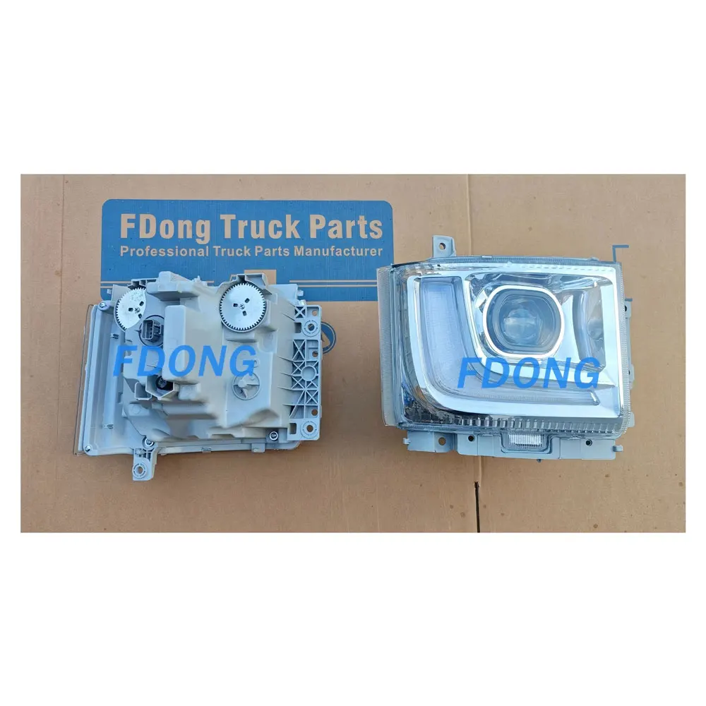 FDONG Right-hand drive Halogen Headlight Headlamp Head Light Lamp Assembly Grey Housing Clear for ISUZU NPR-HD NRR NQR 2023 2024
