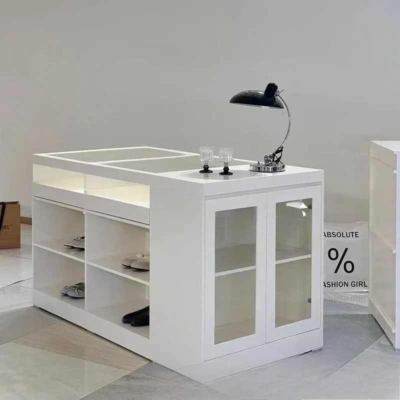 Clothing store reception glass display table bar counter women's clothing counter jewelry ornament display cabinet