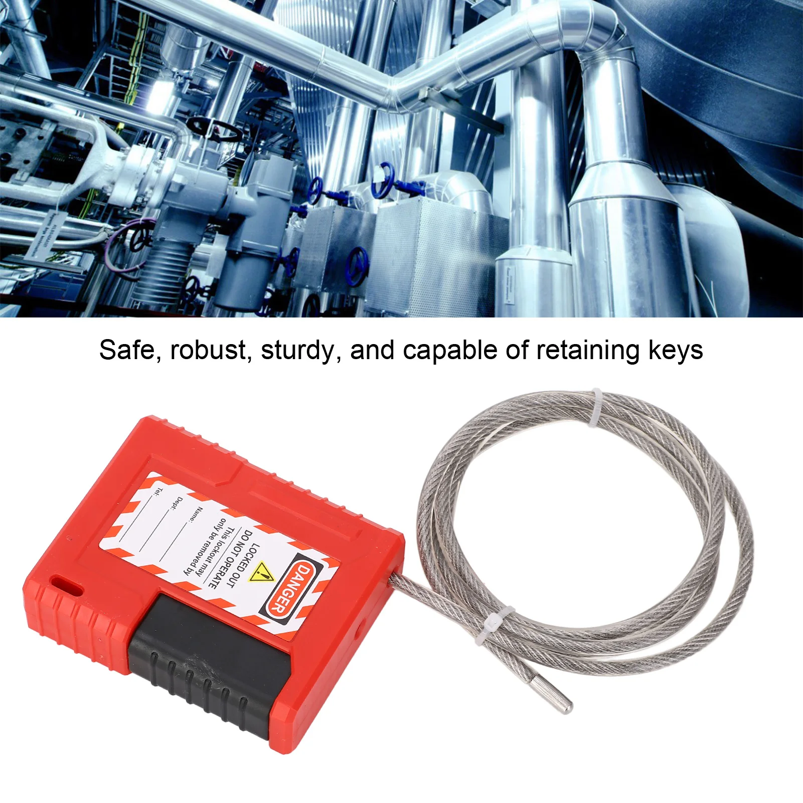 4mm Stainless Steel Cable Safety Padlock Industrial Equipment Maintenance Energy Isolation Valve Lockout Tagout Security Lock