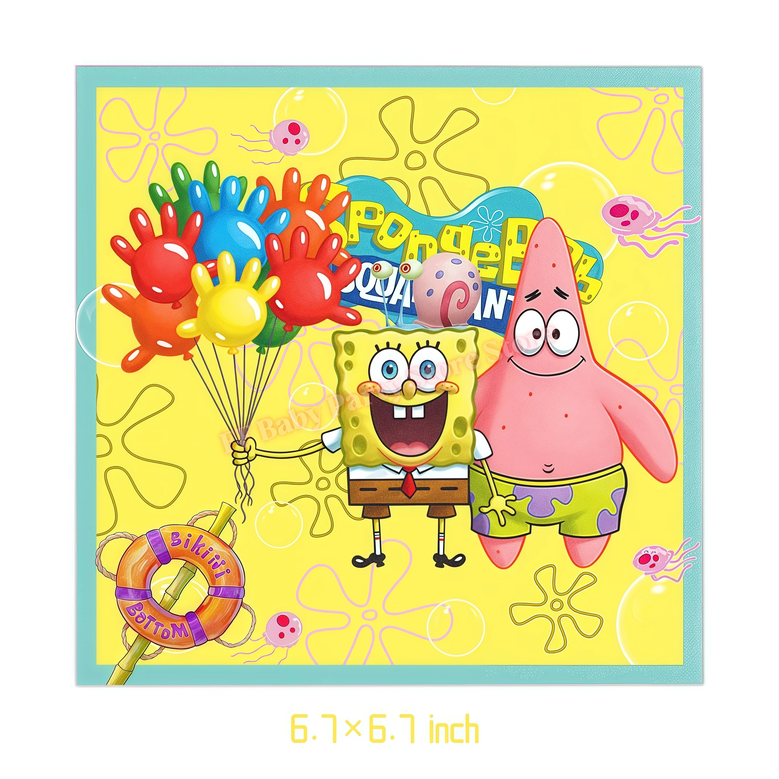 SpongeBob Geburtstagsparty Dekoration Hintergrund Tortendekoration Becher Ballons für Kinderparty Gastgeschenk Babyparty Zubehör – Detail 5