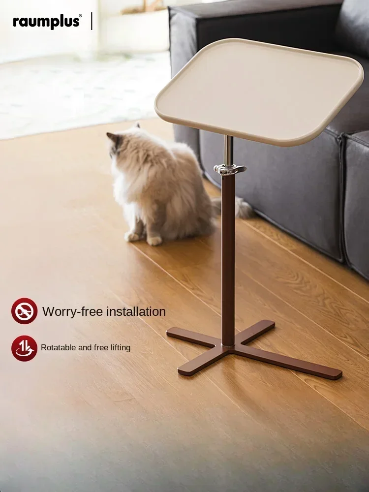 

Mobile sofa side table liftable rotating bedside table small coffee table storage Bauhaus Little White Goose