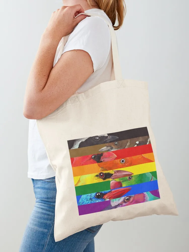 

LGBTQIA Pride Birds - Black and Brown Tote Bag personalized tote bag Cloth bags Women's bag shopping bags foldable