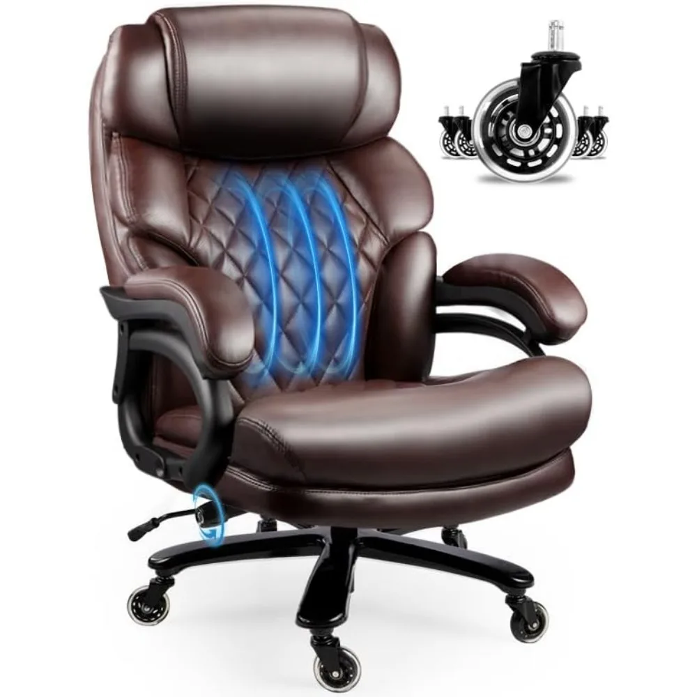 

800LBS Big and Tall Office Chair for Heavy People, Heavy Duty Executive Chair with High Back, Extra Wide Seat and Adjustable Lum