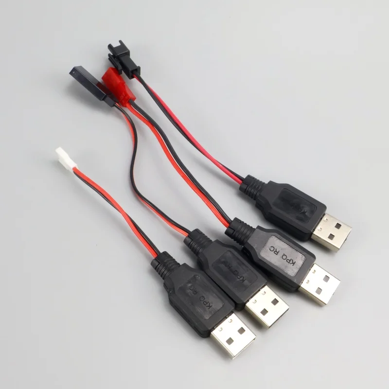 3pcs RC USB Charging 3.7V Lithium Battery Charger Cable USB to JST /SM / futaba Plug for 3Rc Drone Quadcopter