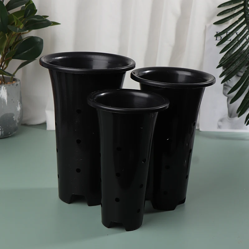 Orchid Pot Net Holes Cup Thickened Flower Pot Breathable Control Root Plant Planter Deepening Flowerpot For Garden Decor 2Colors