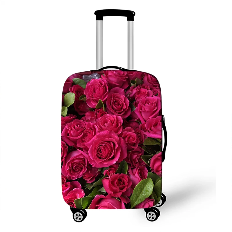 Pretty Flower Luggage Protective Covers for Travel Anit-dust Trolley Cases Cover Elastic Rose Suitcase Cover Travel Accessories