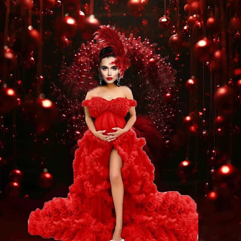 Robe bouffante en Tulle, robes de maternité, Maxi, pour séance Photo, réception-cadeau pour bébé, vêtements de maternité