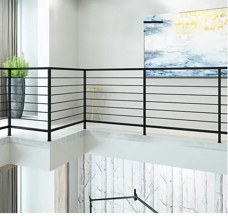 Balcony Balustrades Handrail Indoor Wrought iron stair railing Steel Stair Handrail Design Wrought Iron Railing