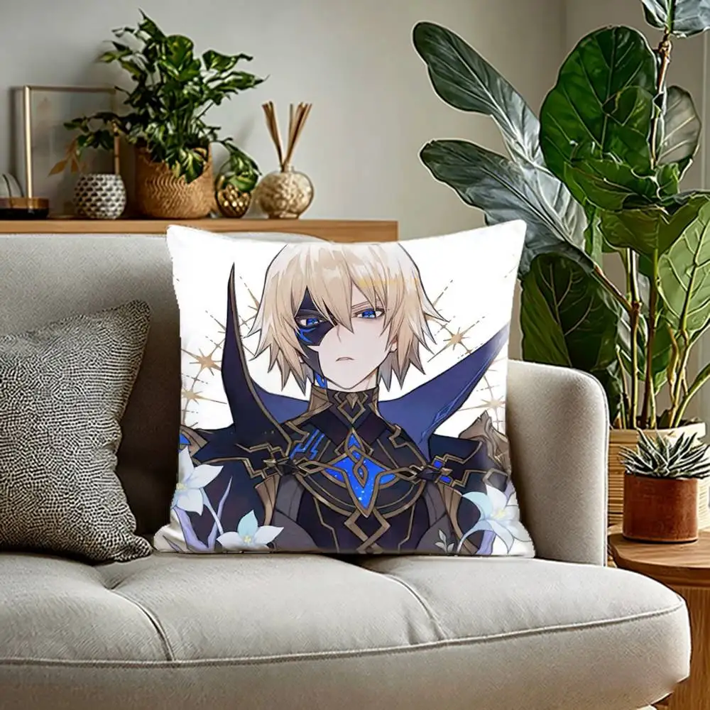 Anime Game Dainsleif  Pillow Case Sofa Living Room for Bedroom car Headboard Backrest Cushion Square Cushion Nap Time