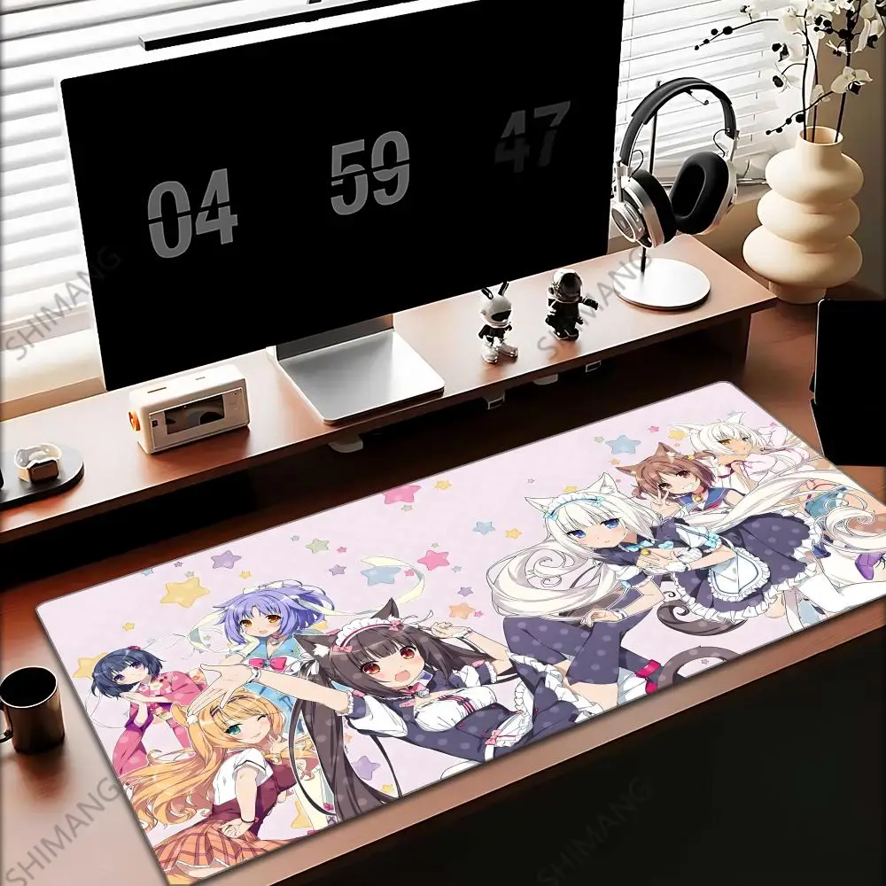 

400x900mm Home HD Computer Table Pad Rubber MousePad Anime Nekopara Carpet Game Office Laptop Soft Table Pad Desktop Protect Mat
