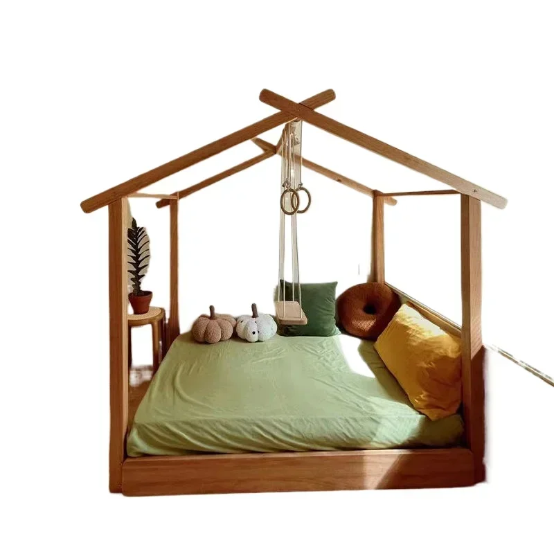 Full solid wood tree house bed